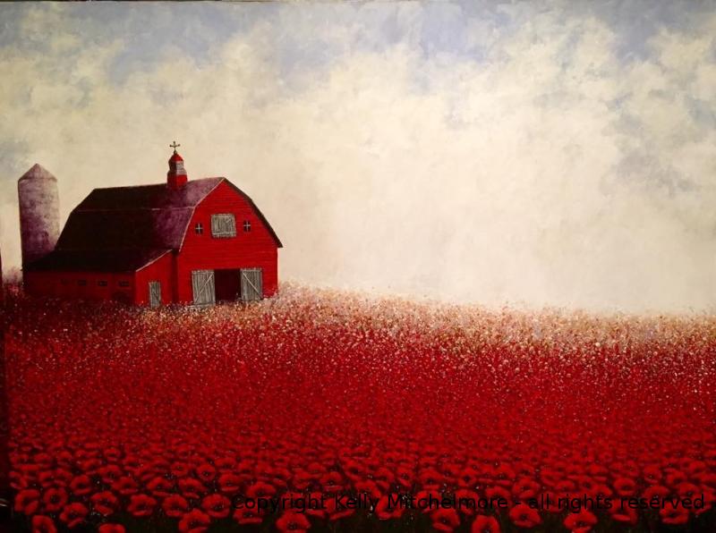 red_barn_with_poppies_36x48