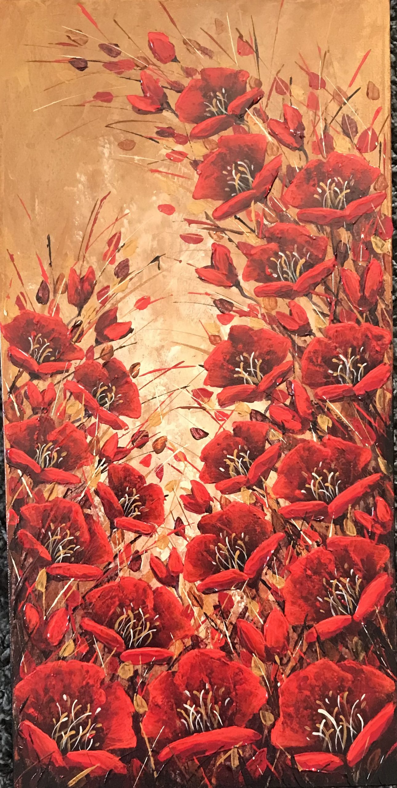Crimson Joy – Golden Poppies 12×24