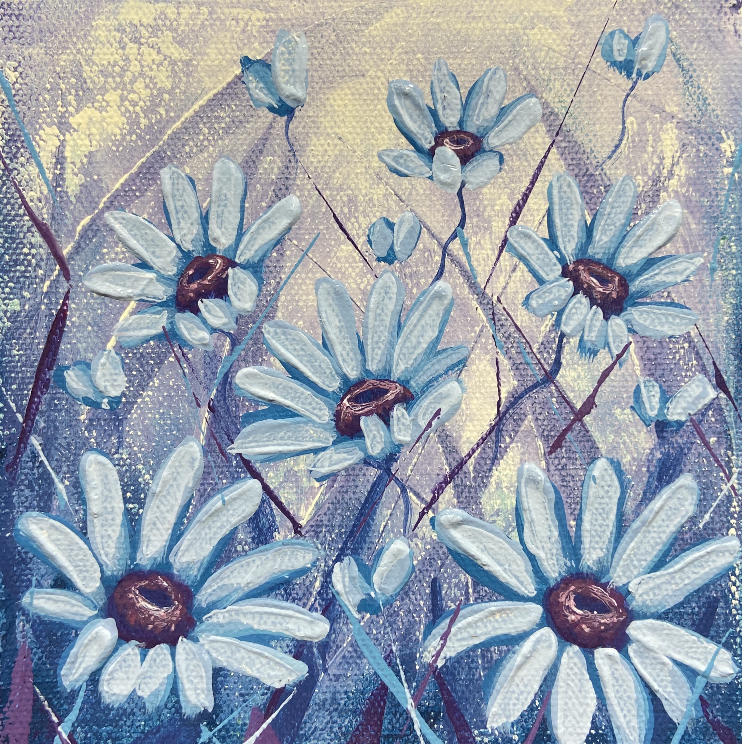 joy- blue daisies 6×6