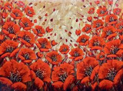 Poppy Pride - 24x30 golden poppies