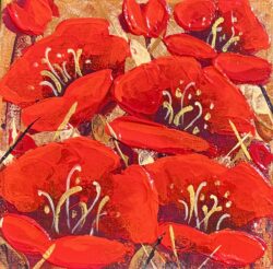 Sweet Golden Poppies  6x6