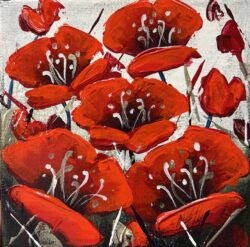 Perfect Winter Poppies  6x6
