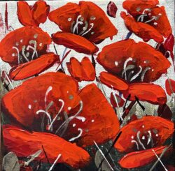 Pretty Winter Poppies  6x6