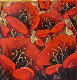 Happy Golden Poppies  6x6