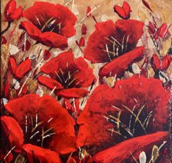 Hope- Gold poppies 12x12