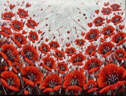 Reverence- winter poppies 24x30